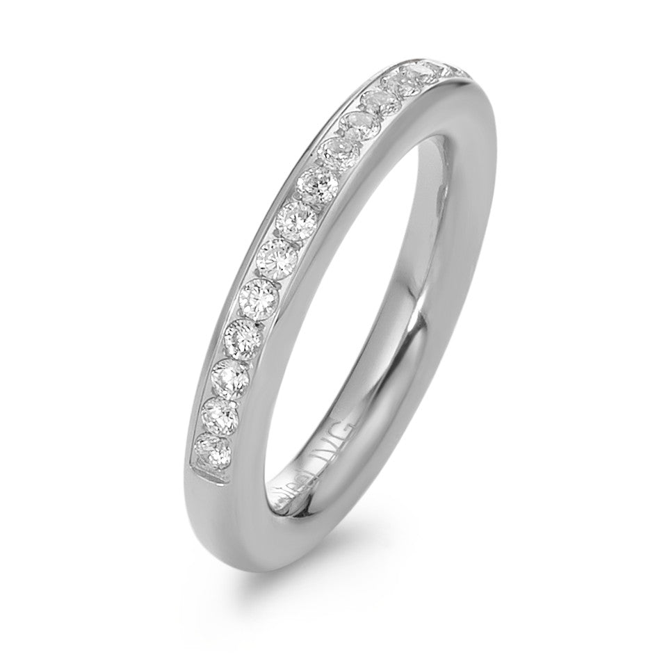 Memory Ring Edelstahl Zirkonia 23 Steine