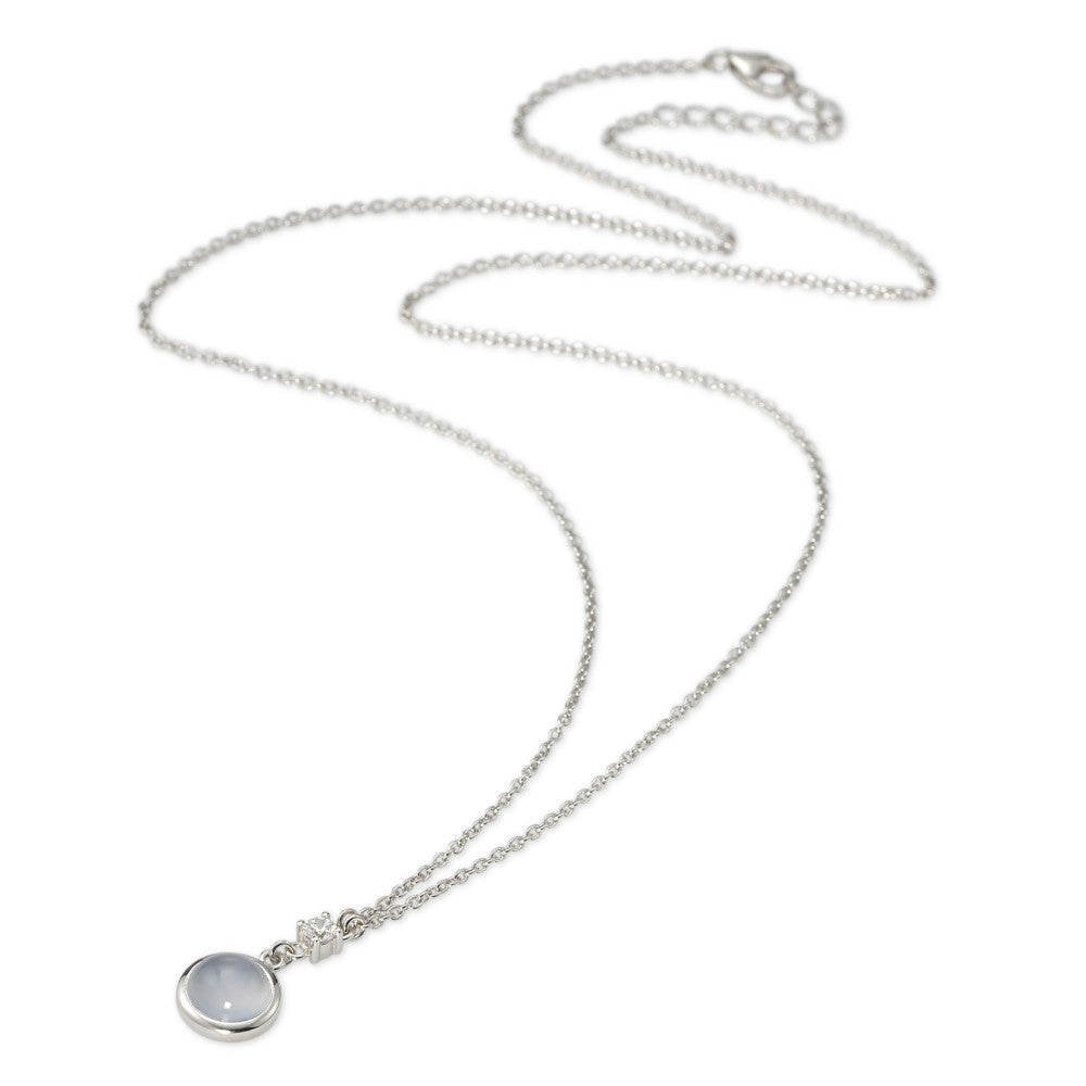 Collier Silber Chalcedon rhodiniert verstellbar Ø10 mm