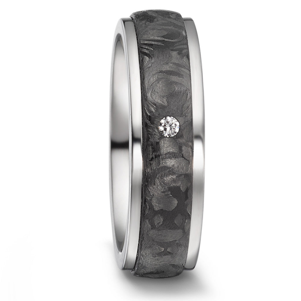 Partnerring Titan, Carbon Diamant 0.03 ct, w-si