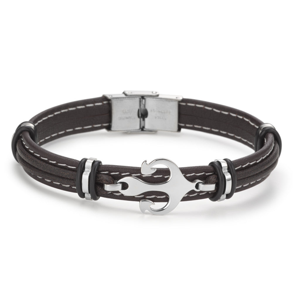 Armband Leder, Edelstahl Anker