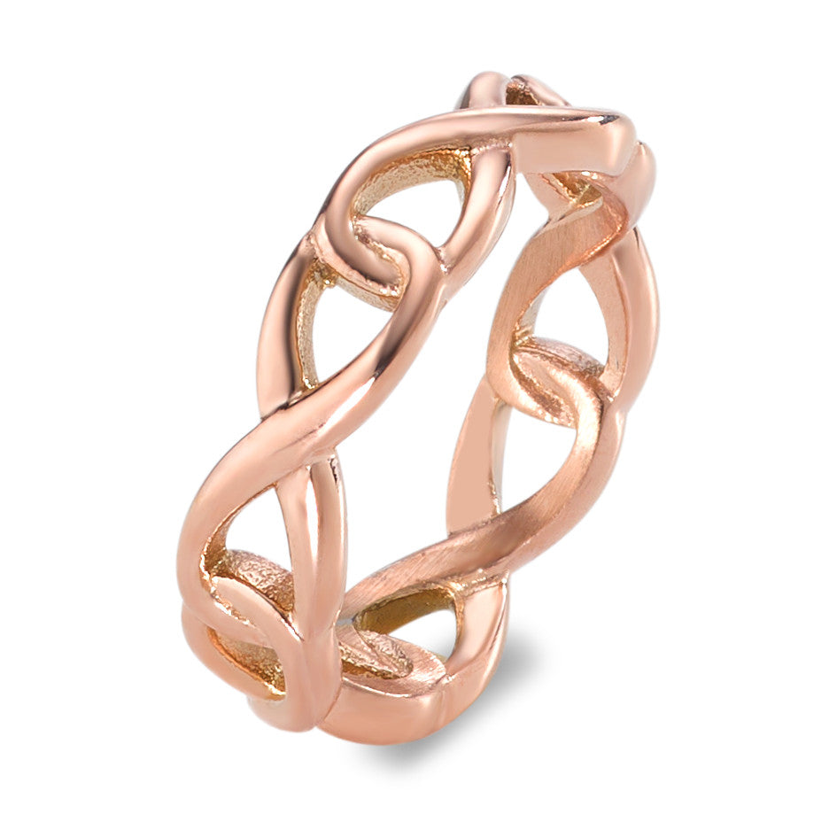 Fingerring Edelstahl rosé IP beschichtet Infinity