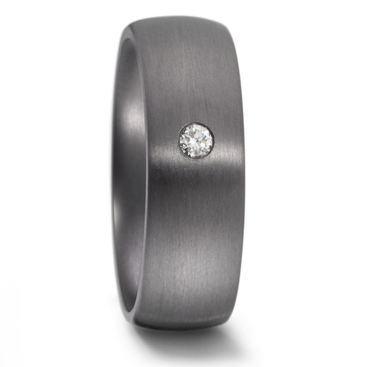 Partnerring aus Tantal mit Diamant 0.05 ct und feinmattierter Oberfläche