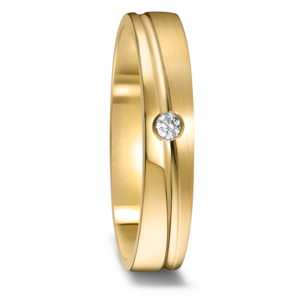 Partnerring 750/18 K Gelbgold Diamant 0.03 ct, w-si