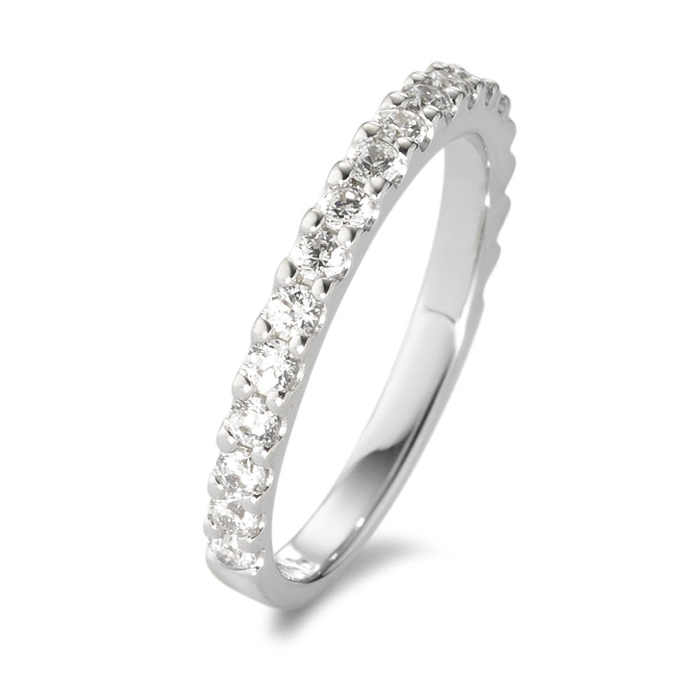 Memory Ring 375/9 K Weissgold Zirkonia weiss, 19 Steine