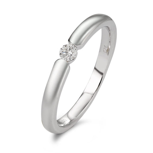 Solitär Ring 750/18 K Weissgold Diamant weiss, 0.08 ct, Brillantschliff, w-si