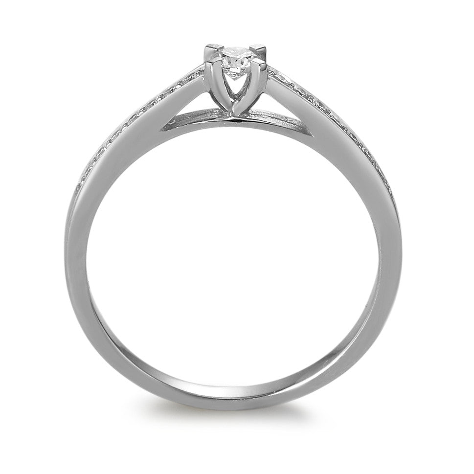 Fingerring 750/18 K Weissgold Diamant 0.17 ct, 15 Steine, w-si