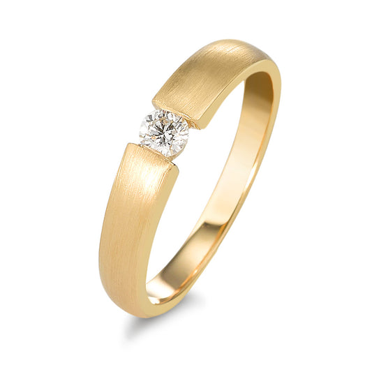 Solitär Ring 750/18 K Gelbgold Diamant 0.10 ct, w-si