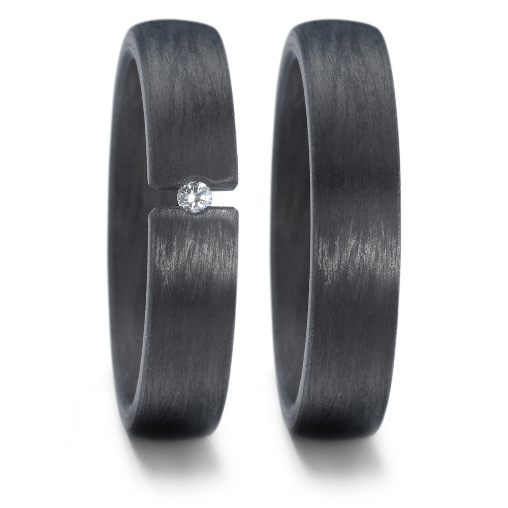 Partnerring Carbon Diamant 0.03 ct, w-si