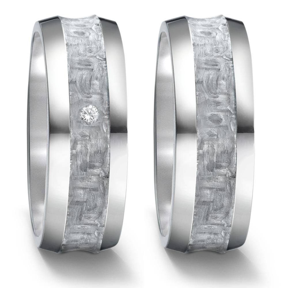 Partnerring Titan, Carbon Diamant 0.03 ct, w-si