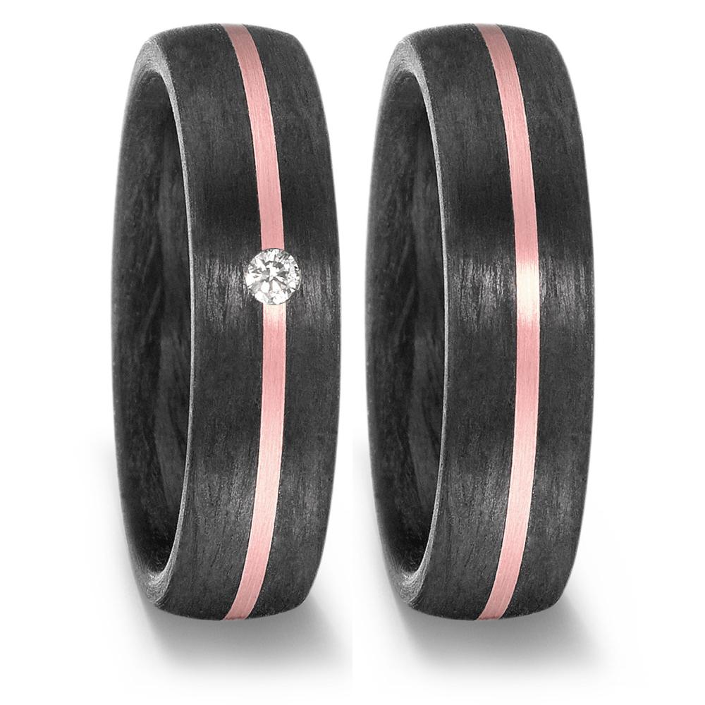 Partnerring 585/14 K Rosegold, Carbon