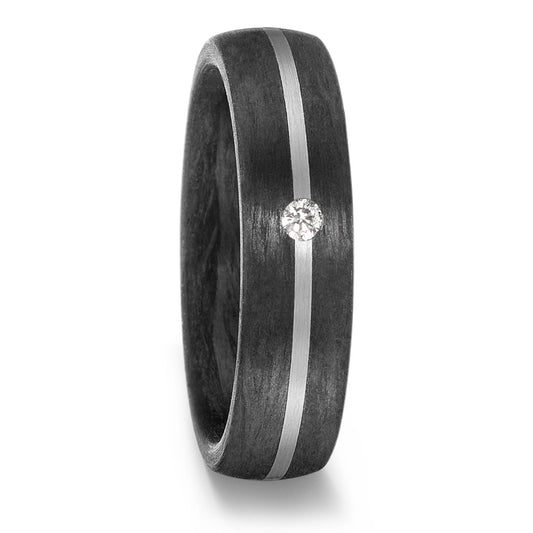 Partnerring 500 Palladium, Carbon Diamant 0.05 ct, w-si