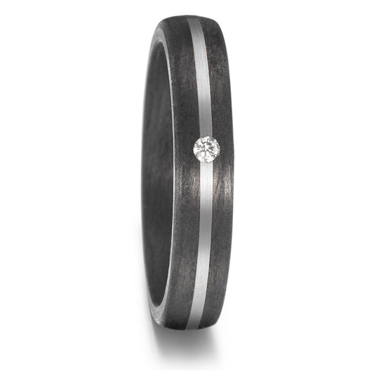 Partnerring 500 Palladium, Carbon Diamant 0.03 ct