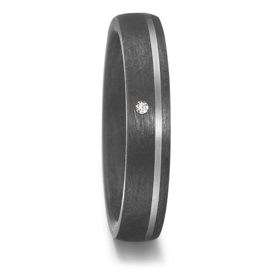 Partnerring 500 Palladium, Carbon Diamant 0.015 ct