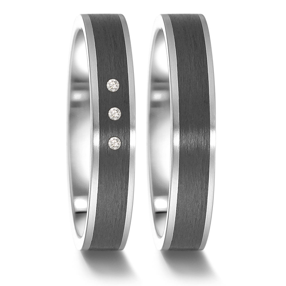 Partnerring Edelstahl, Carbon