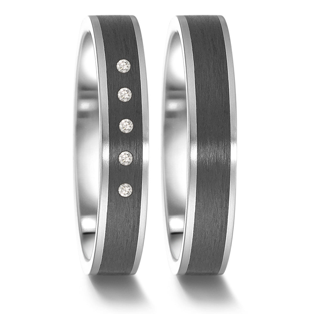 Partnerring Edelstahl, Carbon