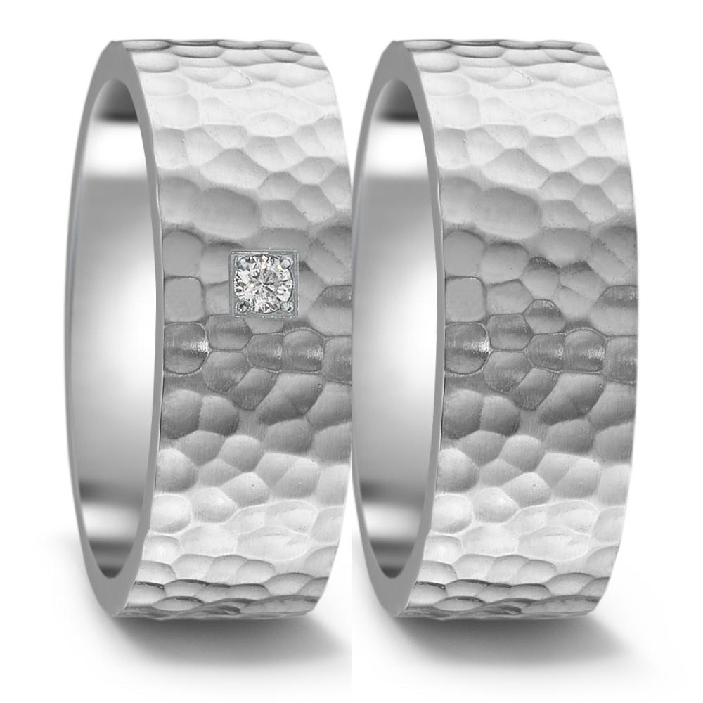 Partnerring Edelstahl Zirkonia