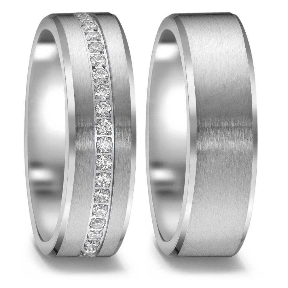 Memory Ring Edelstahl Zirkonia