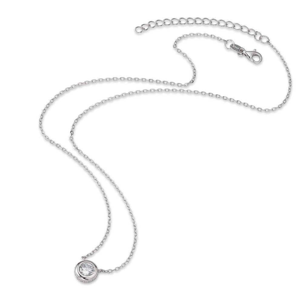 Collier Silber Zirkonia rhodiniert verstellbar Ø8 mm