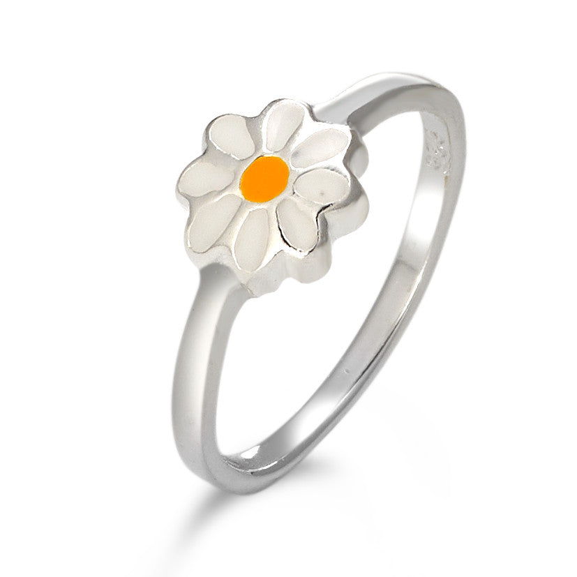 Fingerring Silber lackiert Blume