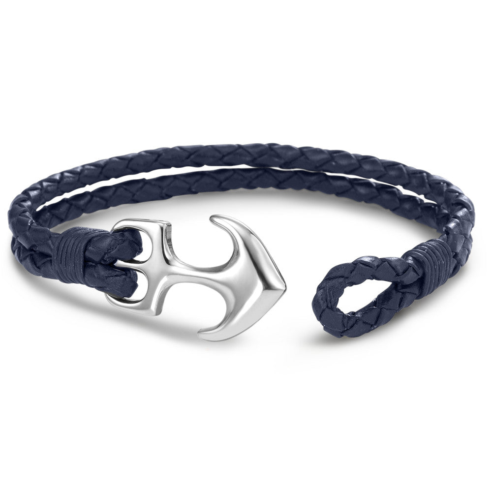 Armband Leder, Edelstahl Anker