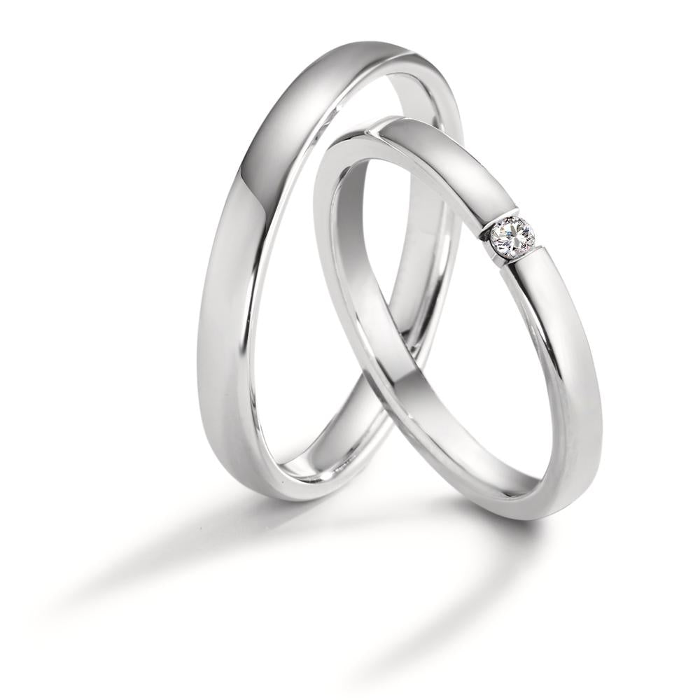 Partnerring 950 Platin Diamant 0.04 ct, tw-vsi