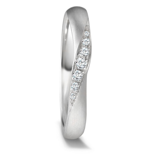 Partnerring 950 Platin Diamant 0.08 ct, 7 Steine, tw-vsi