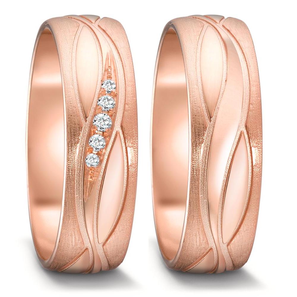 Partnerring 750/18 K Rosegold Diamant 0.129 ct, 15 Steine, tw-si