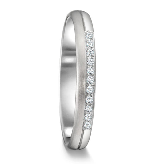 Partnerring 950 Platin Diamant 0.055 ct, 11 Steine, tw-if