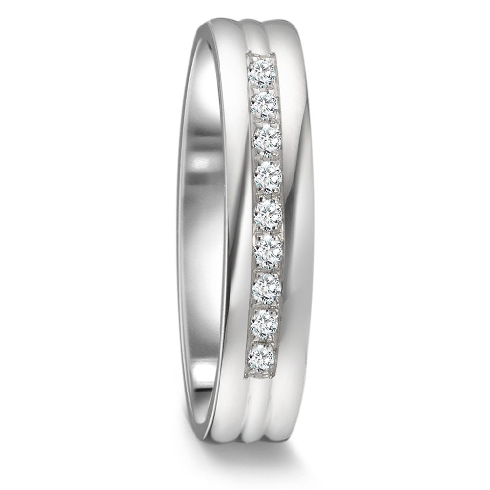 Memory Ring 950 Platin Diamant 0.081 ct, 9 Steine, tw-if