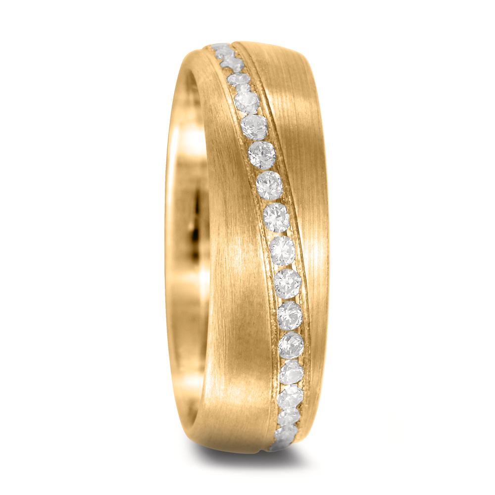 Partnerring 750/18 K Gelbgold Diamant 0.34 ct, 51 Steine, w-si