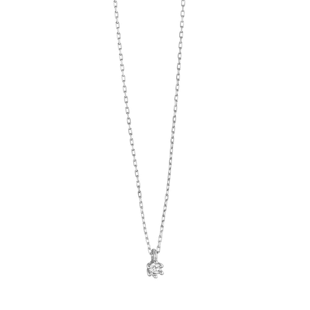 Collier 375/9 K Weissgold Diamant 0.03 ct, w-pi1 verstellbar