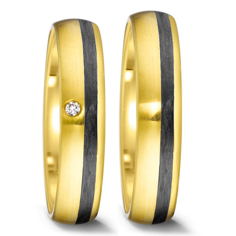 Partnerring 585/14 K Gelbgold, Carbon