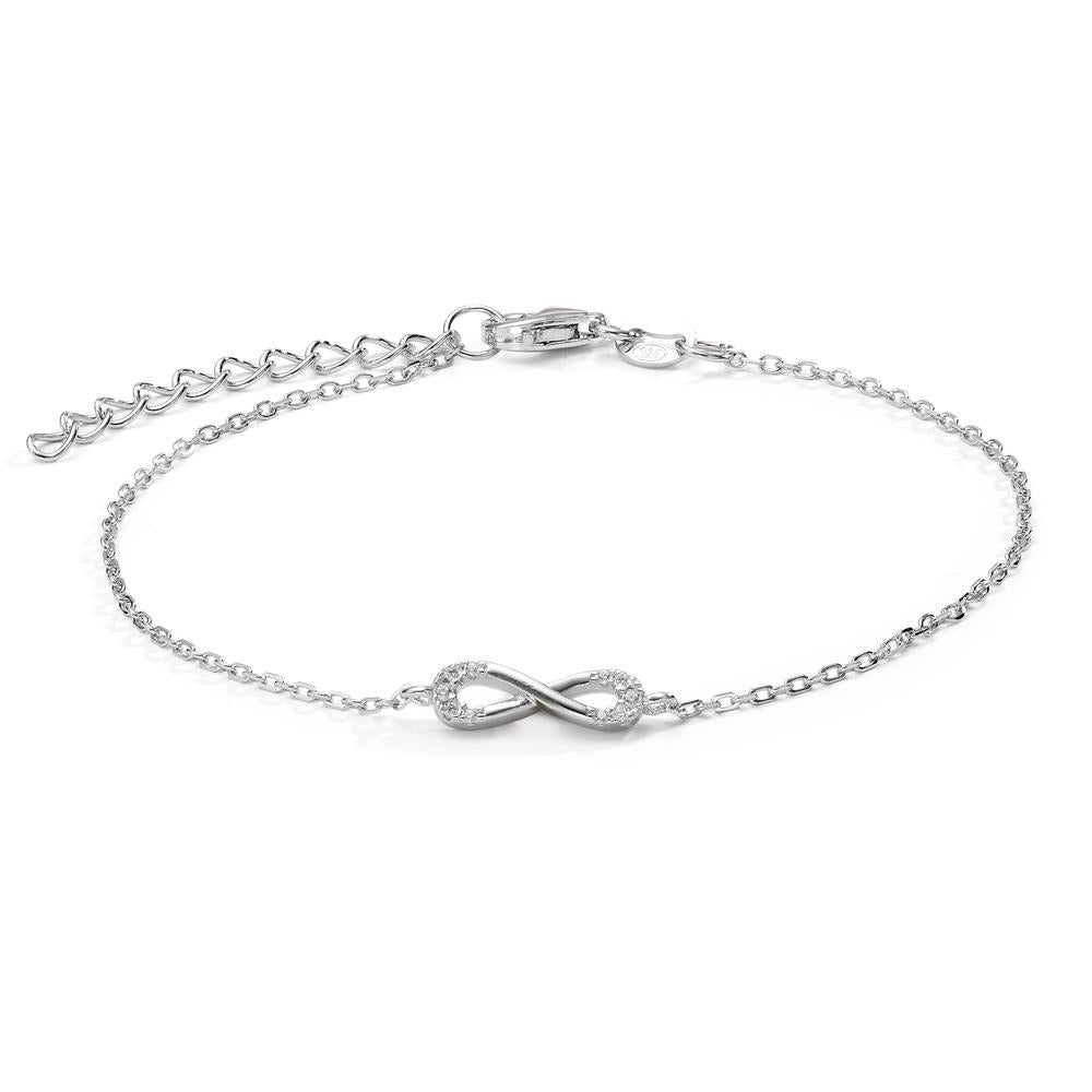 Armband Silber Zirkonia rhodiniert Infinity verstellbar