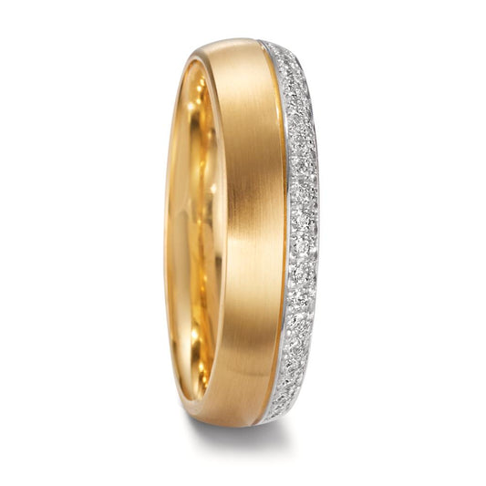 Partnerring 750/18 K Weissgold, 750/18 K Gelbgold Diamant 0.268 ct, 41 Steine, tw-vsi