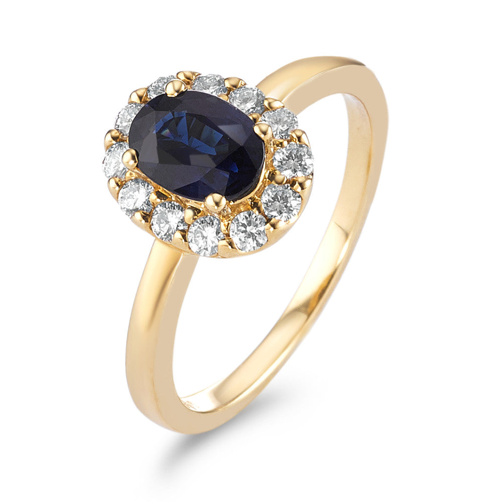 Fingerring 750/18 K Gelbgold Saphir 0.94 ct