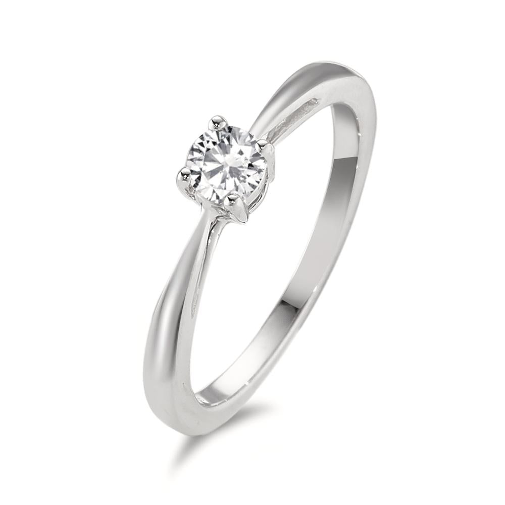 Solitär Ring 750/18 K Weissgold Diamant 0.25 ct, w-si