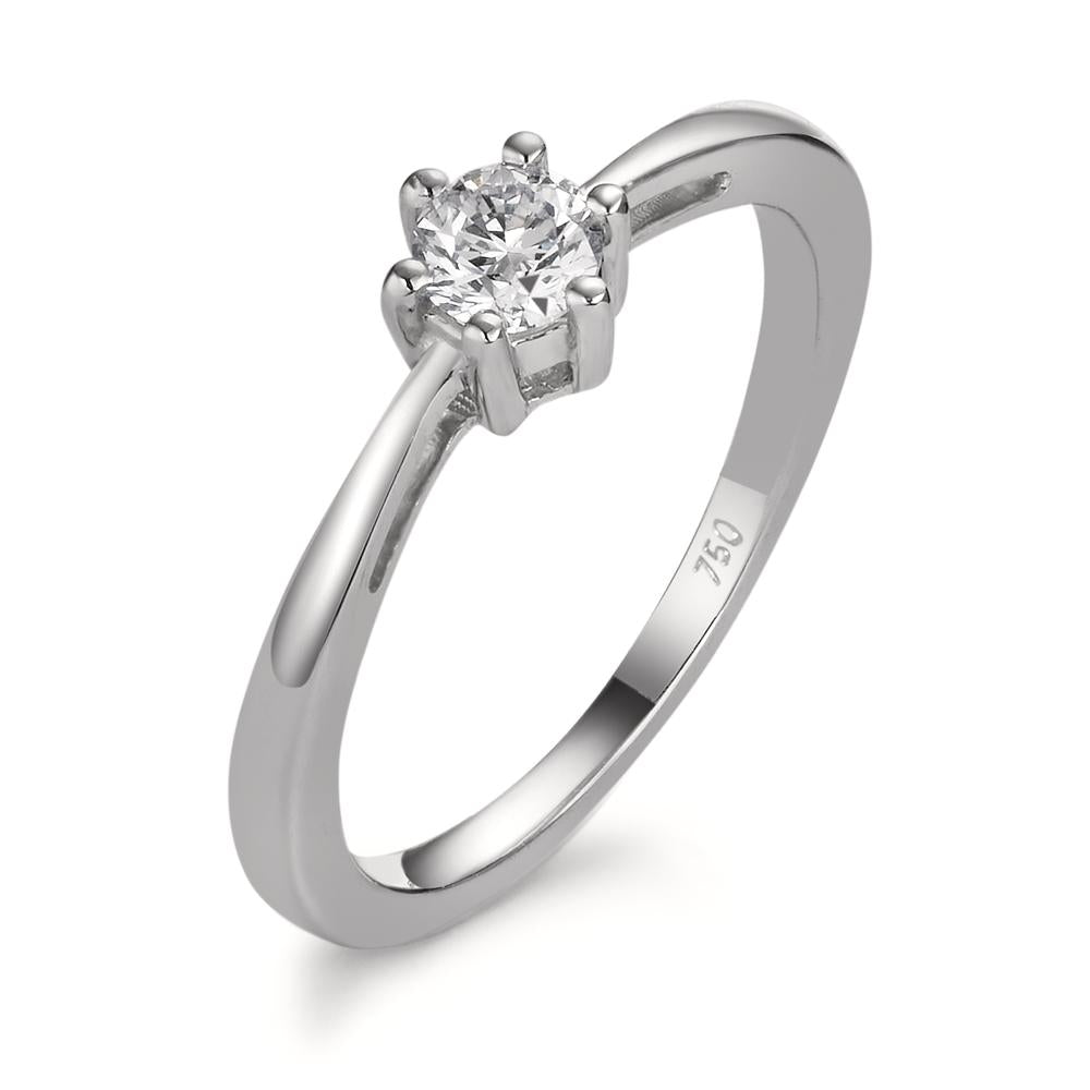 Solitär Ring 750/18 K Weissgold Diamant 0.25 ct, w-si