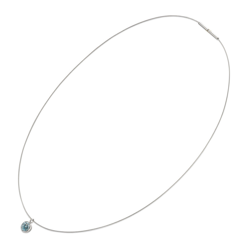 Collier Edelstahl Zirkonia aqua