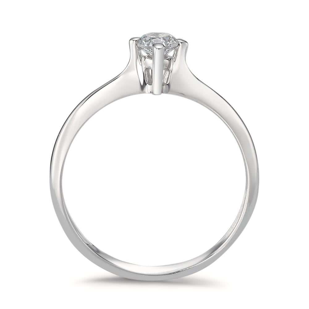 Solitär Ring 750/18 K Weissgold Zirkonia