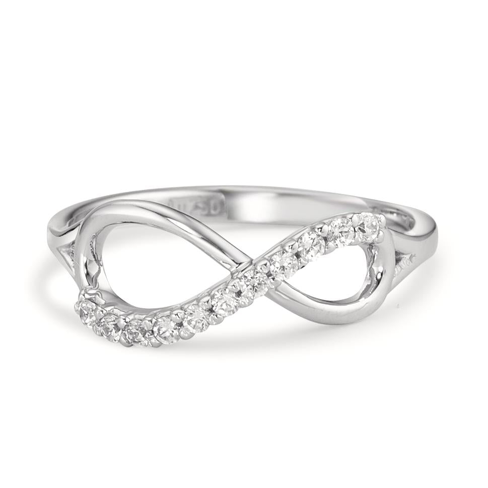 Fingerring 750/18 K Weissgold Zirkonia 11 Steine Infinity