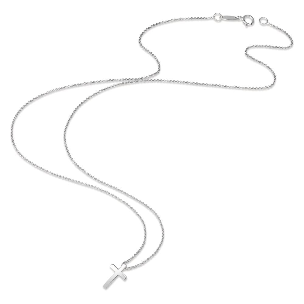 Collier 750/18 K Weissgold Kreuz