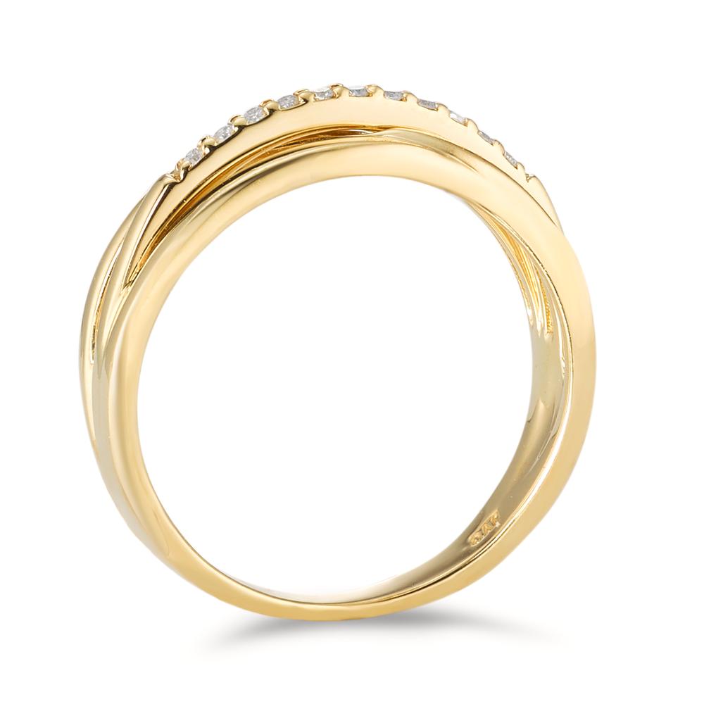 Fingerring 750/18 K Gelbgold Diamant 0.06 ct, 11 Steine, w-si