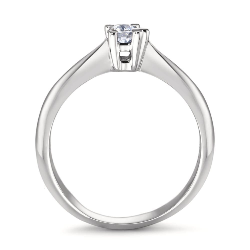 Solitär Ring 750/18 K Weissgold Diamant 0.19 ct, w-si Herz