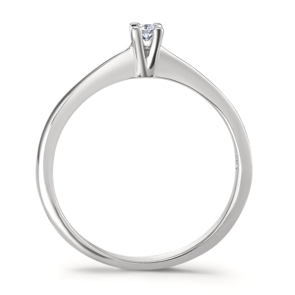 Solitär Ring 750/18 K Weissgold Diamant 0.05 ct, w-si