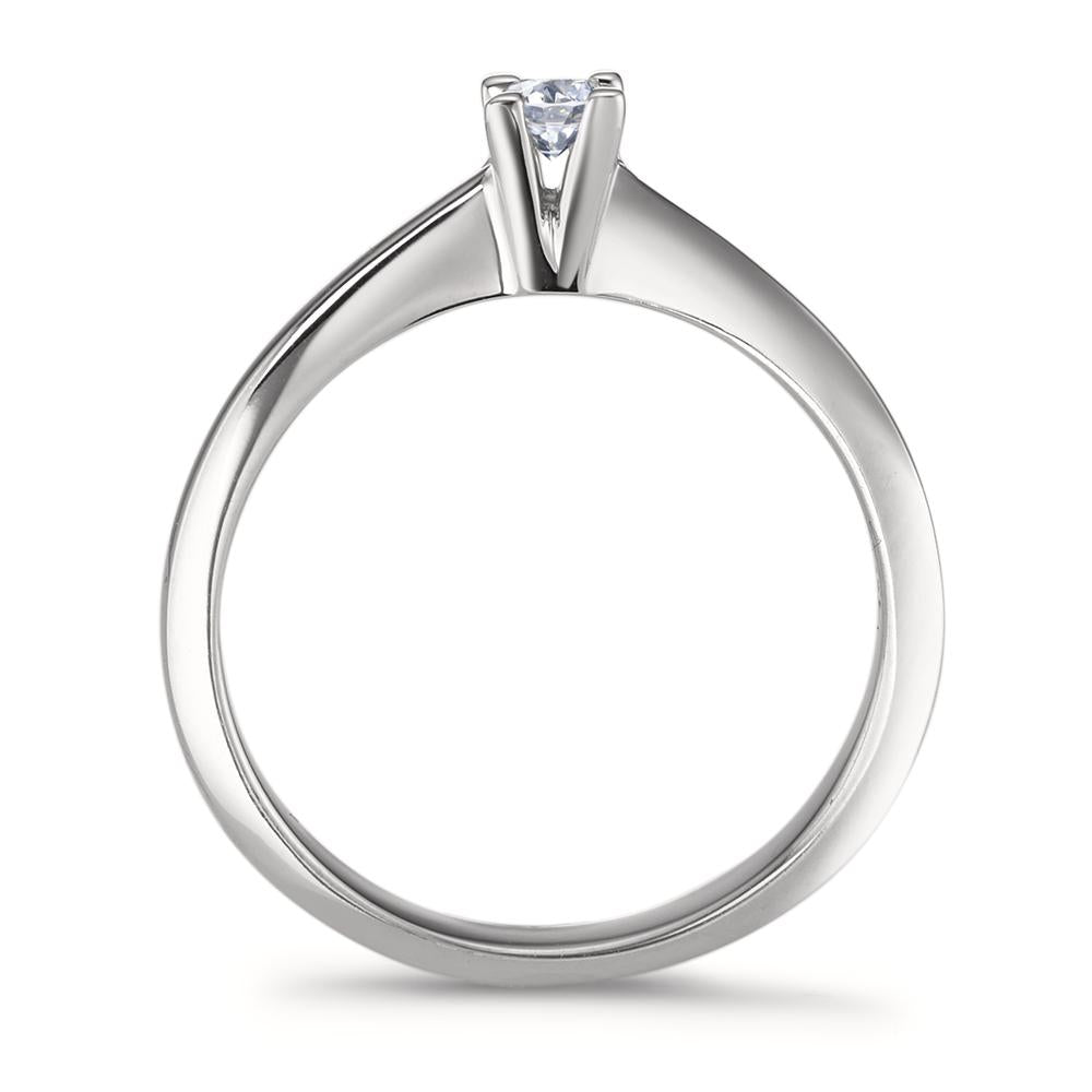 Solitär Ring 750/18 K Weissgold Diamant 0.10 ct, w-si