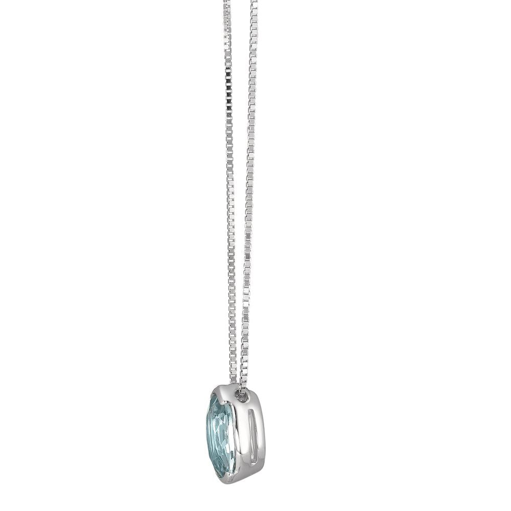 Collier 750/18 K Weissgold Aquamarin 1.08 ct verstellbar