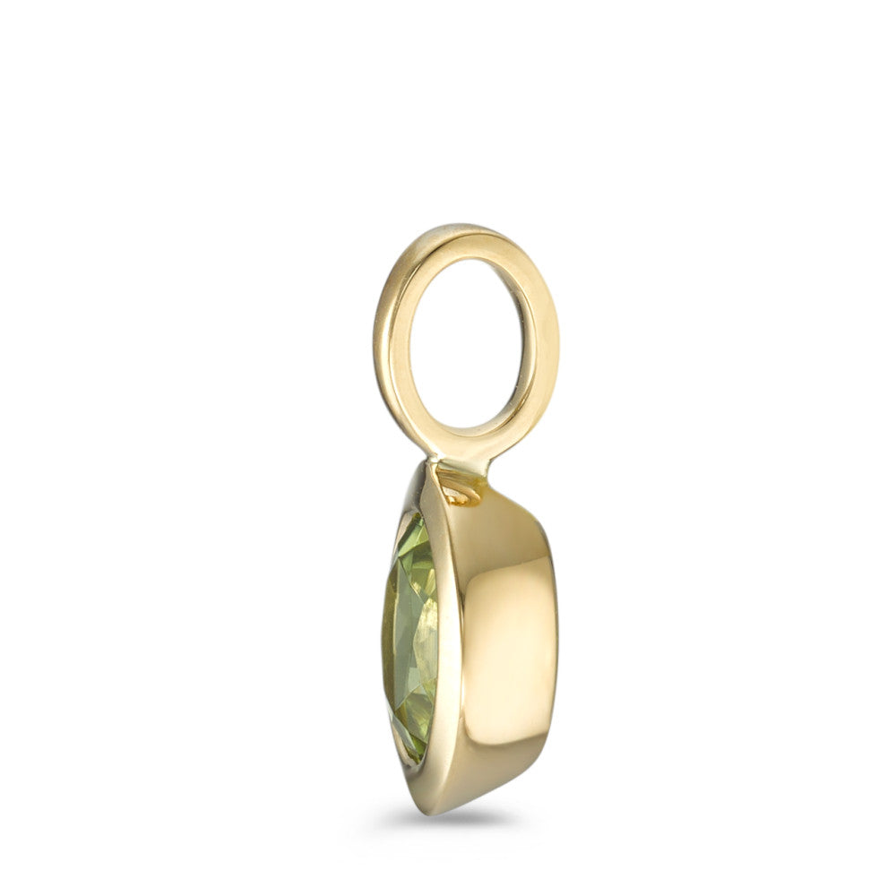 Anhänger 750/18 K Gelbgold Peridot Ø8 mm