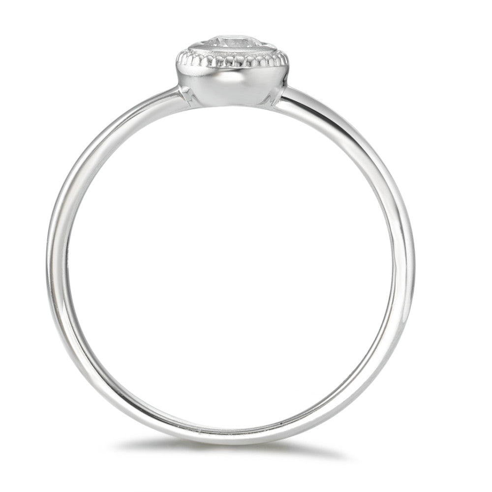 Fingerring 750/18 K Weissgold Diamant 0.15 ct, w-si