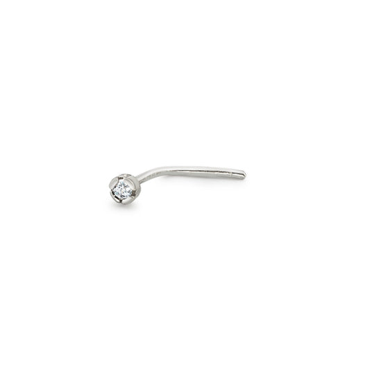 Nasenstecker 750/18 K Weissgold Diamant weiss, 0.01 ct, w-si Ø1.8 mm