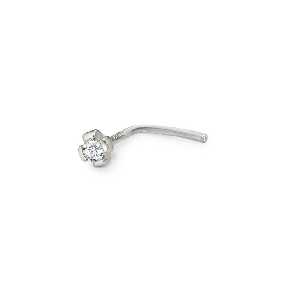 Nasenstecker 750/18 K Weissgold Diamant weiss, 0.03 ct, w-si Ø2.5 mm